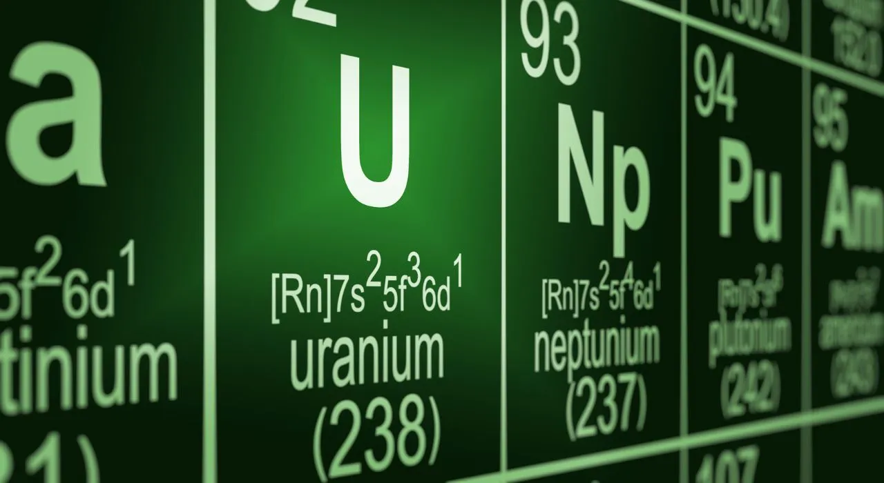 Tabla periódica de los elementos. Uranio.