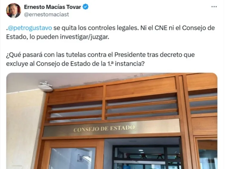 Ernesto Macías Tovar critica el nuevo decreto de Petro 