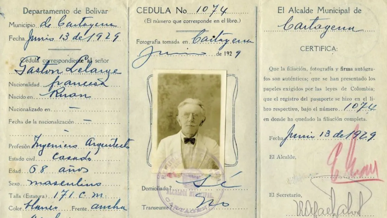 Gaston Lelarge cédula en Colombia