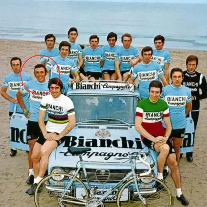 Martín Emilio 'Cochise' Rodríguez en la plantilla del Bianchi-Campagnolo, 1973.
