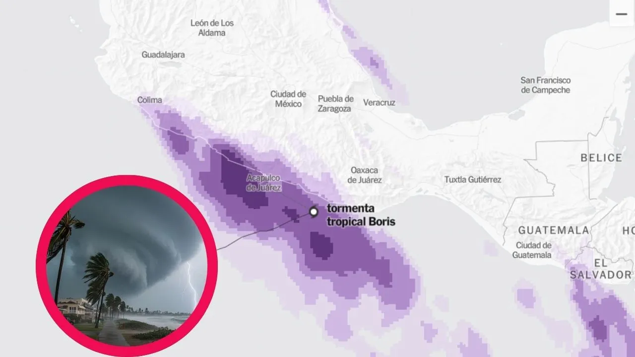 Alerta en el Pacífico mexicano por la tormenta Boris. Tormenta Boris cambia su ruta y pone en máxima alerta al Pacífico mexicano