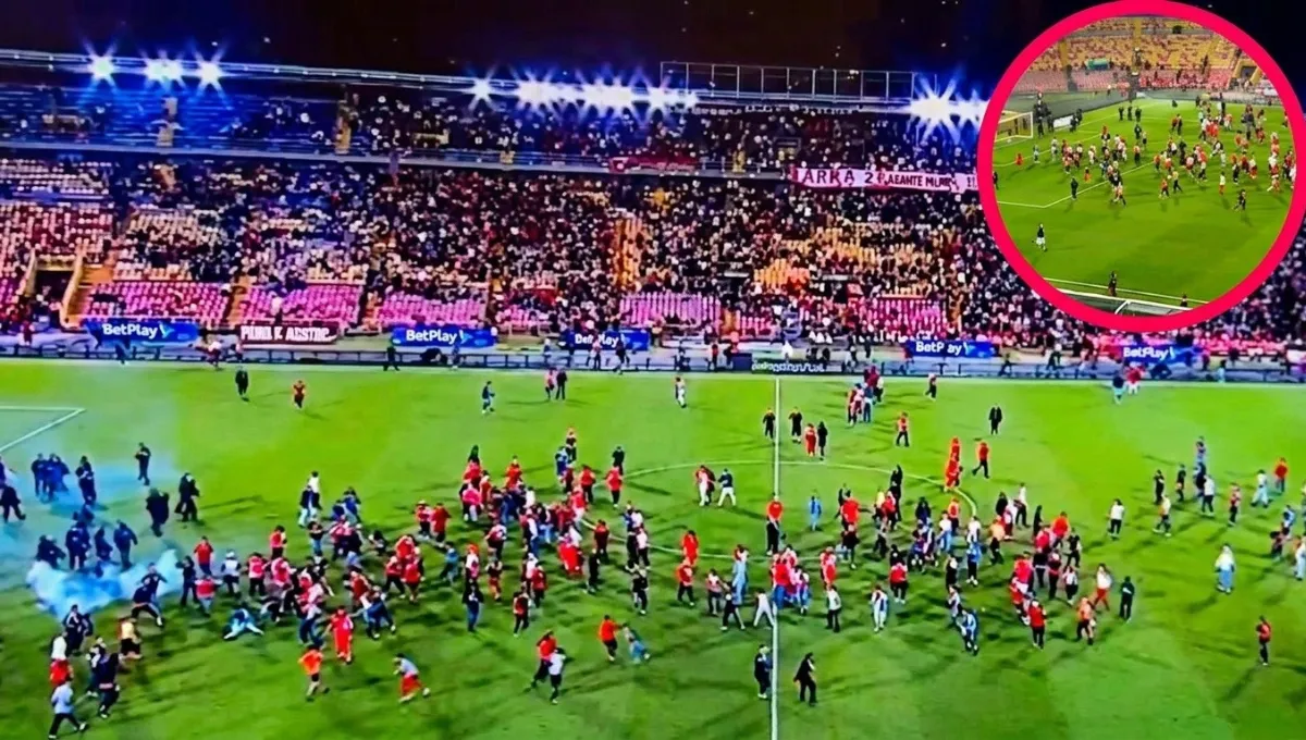 Batalla campal en El Campín durante Santa Fe vs. América. Videos: caos en El Campín tras pelea entre hinchas de Santa Fe y América