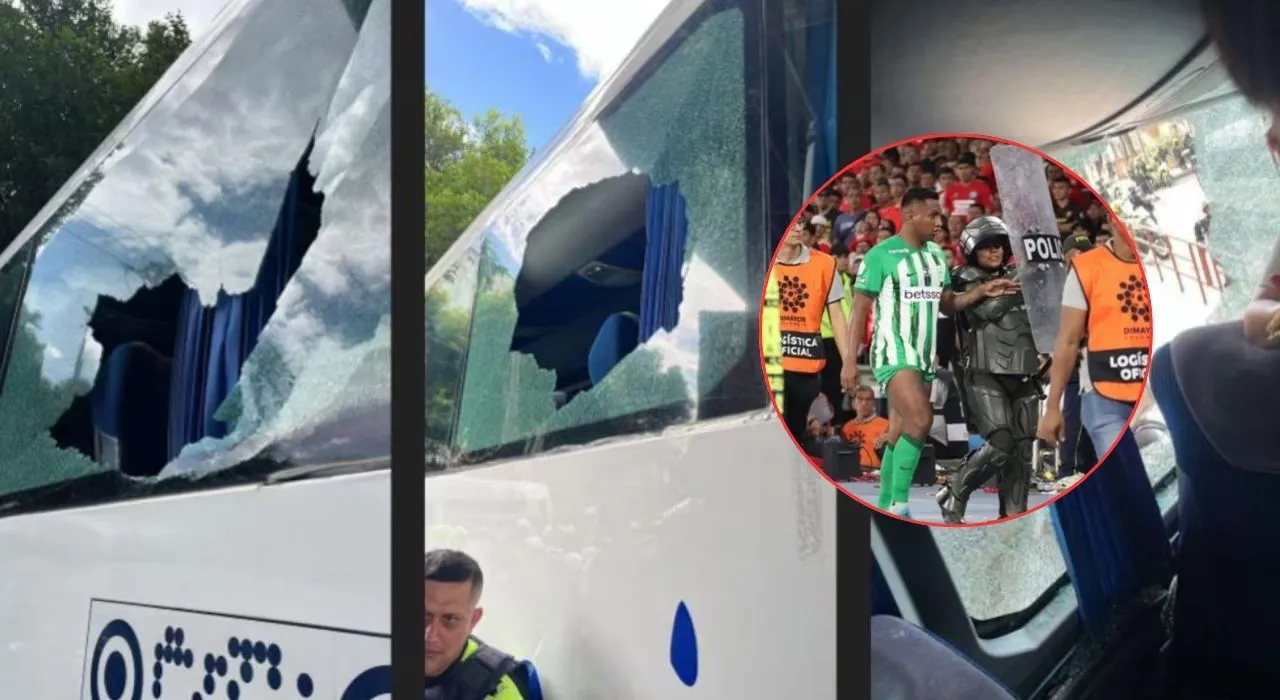 Bus de Atlético Nacional fue atacado con piedras en Cúcuta. Imagen principal