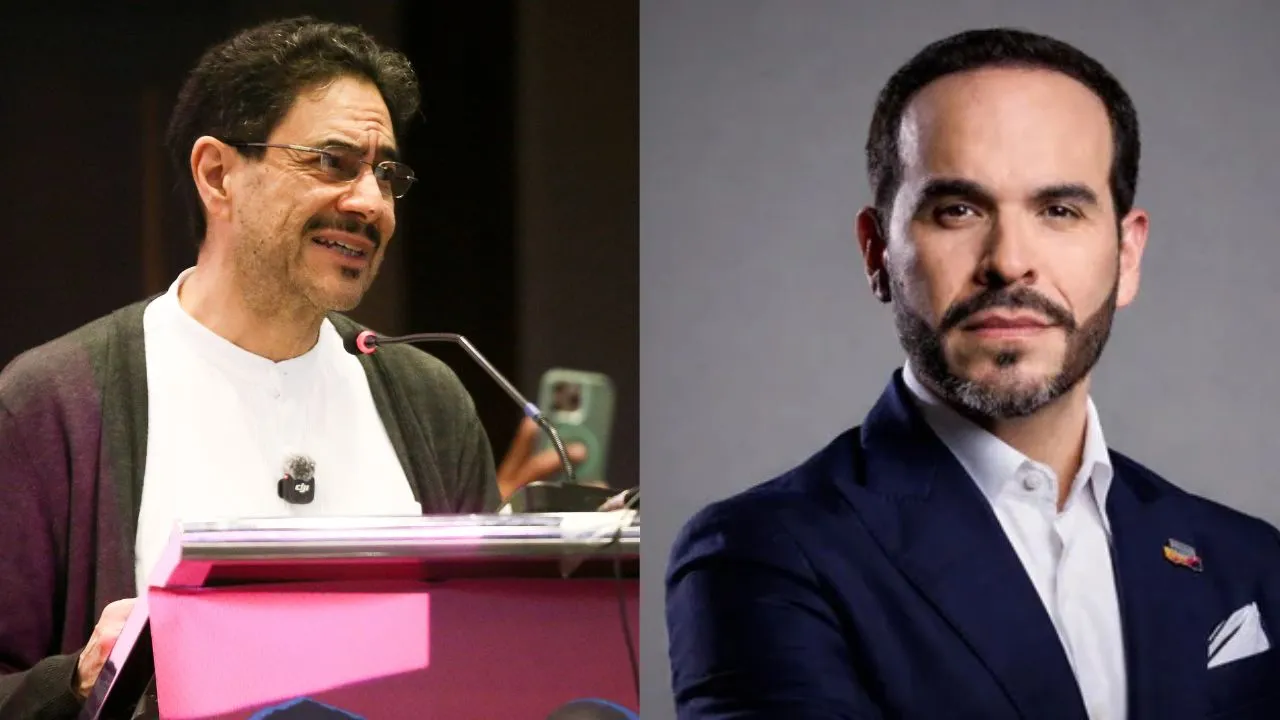 Candidatos presidenciales Abelardo de la Espriella e Iván Cepeda. Invamer desmiente imagen viral sobre encuesta de segunda vuelta presidencial 2026