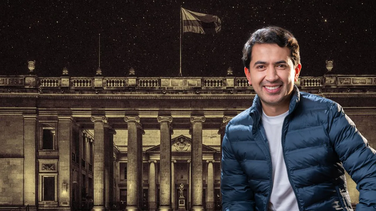 Capitolio Nacional con la silueta del representante electo Daniel Briceño. Daniel Briceño, el concejal que le apuntó a la Cámara y le sobrarán votos para ser fenómeno político