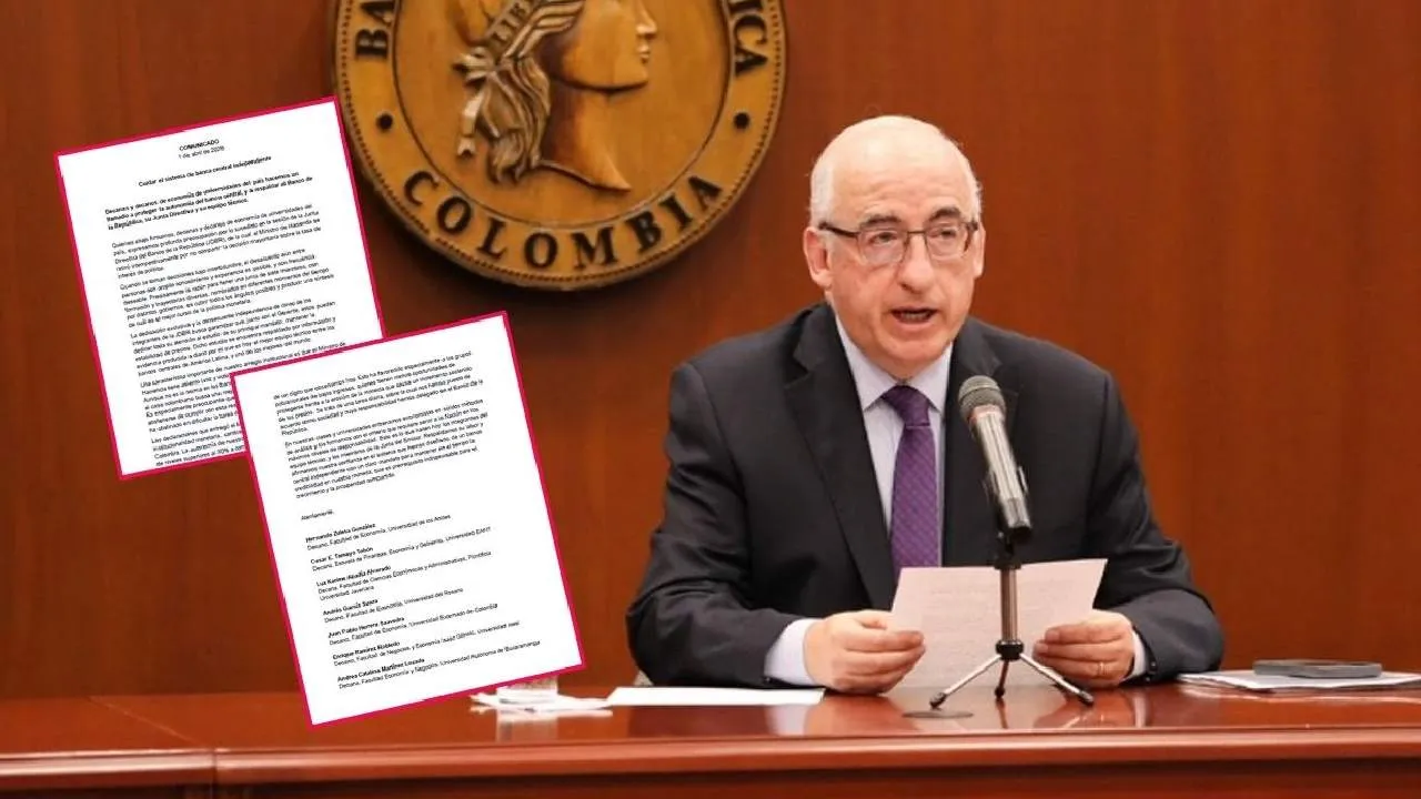 Carta de respaldo al Banco de La República Contundente mensaje de respaldo al Banco de La República por parte de las principales universidades