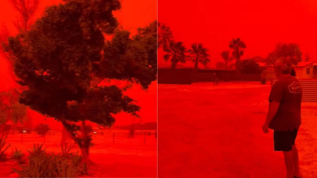 Ciclón Narelle. Video | Apocalipsis en Australia: ¿Por qué el cielo se tiñó completamente de rojo?