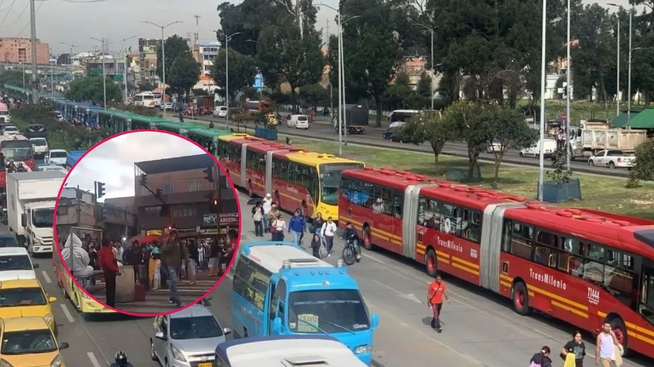 Colapsa la autopsita Sur y TransMilenio hoy por bloqueos y manifestaciones en Bogotá Colapsa la autopista Sur y TransMilenio hoy por bloqueos y manifestaciones en Bogotá