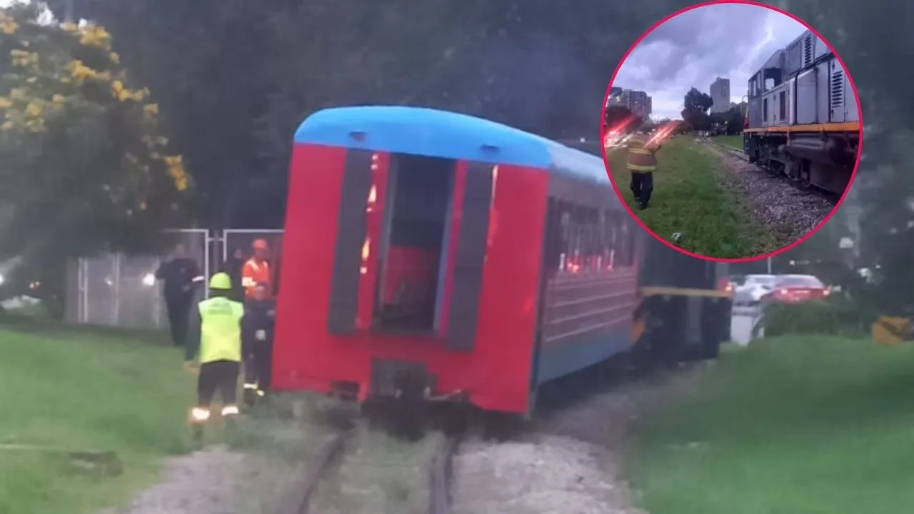 Descarrilamiento del Tren de la Sabana en Bogotá. Susto en Bogotá: Tren de la Sabana se descarrila con cerca de 600 pasajeros a bordo