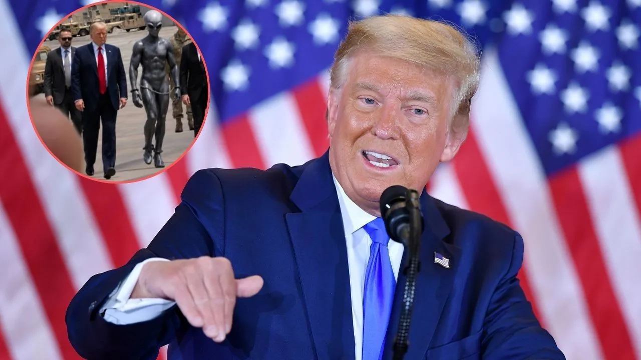 Donal Trump Trump ‘manda’ en la tierra y ahora, en el universo: publicó video con un extraterrestre capturado