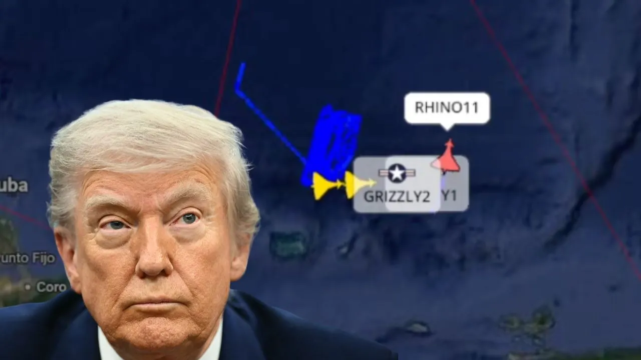 Los tres aviones militares que tiene sobrevolando Washington cerca de la costa de Caracas Los tres aviones militares que tiene sobrevolando Washington cerca de la costa de Caracas