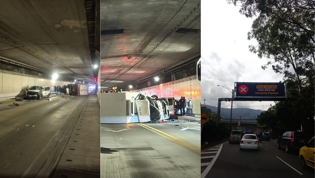 El accidente en el Túnel de Oriente dejó ocho personas heridas. Imágenes: el impactante choque en el Túnel de Oriente que dejó ocho heridos