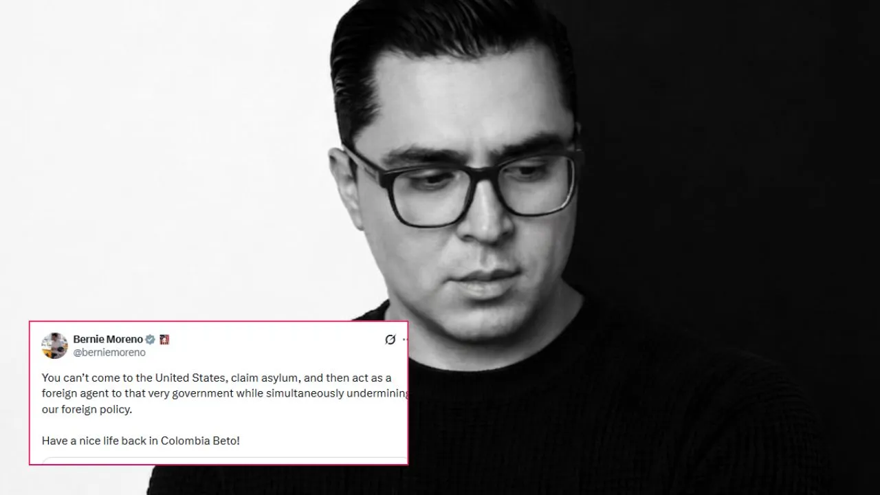 El mensaje del senador estadounidense indica que lo deportarán El mensaje de Bernie Moreno a Beto Coral: "Que te vaya bien en Colombia"