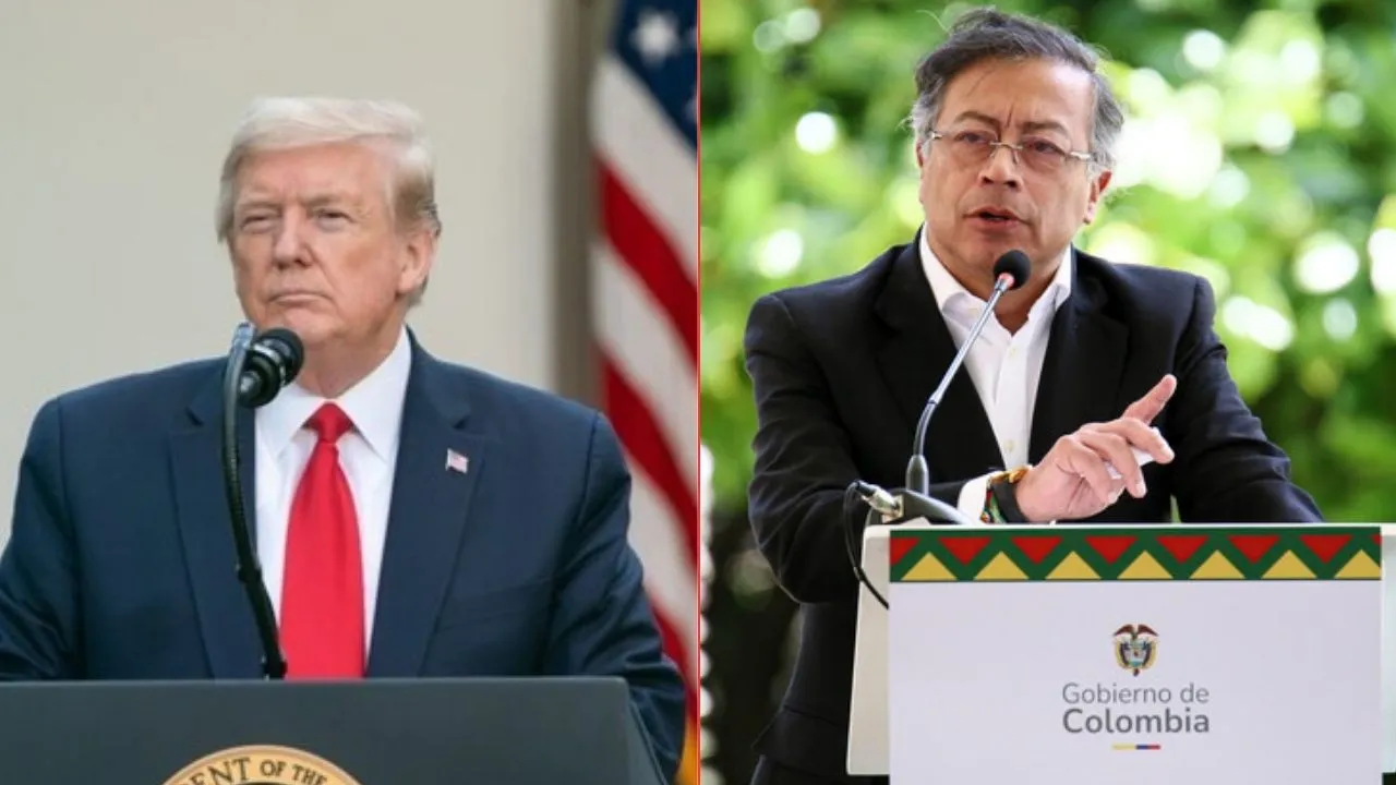 El presidente de EE. UU. Donald Trump y el presidente de Colombia Gustavo Petro Imagen principal