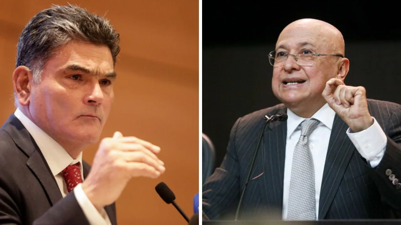 El procurador Gregorio Eljach y el ministro de Justicia, Eduardo Montealegre. Imagen principal