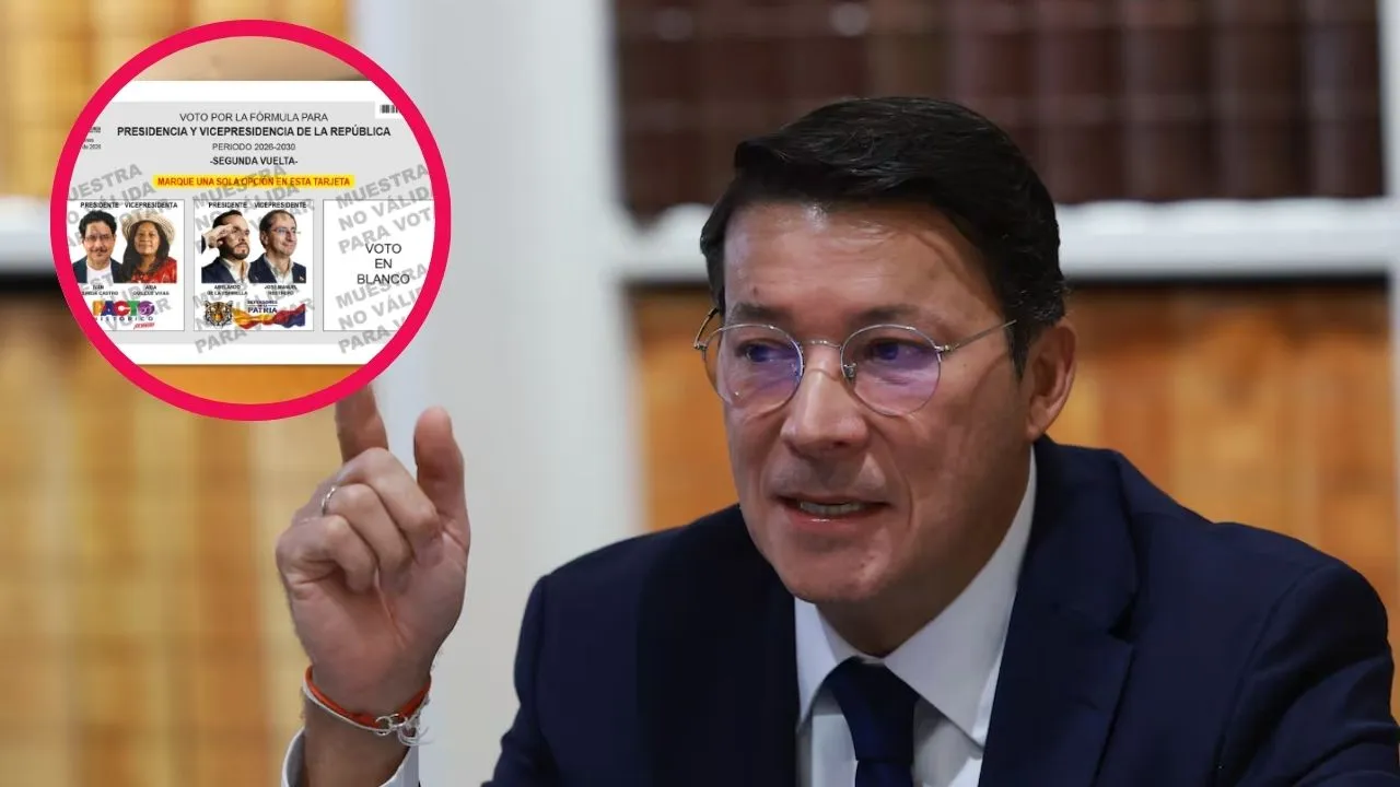 El registrador, Hernán Penagos, aclaró dudas sobre posibles cambios en los tarjetones. ¿Cambiarán los tarjetones de la segunda vuelta tras el fallo contra el logo de De La Espriella?