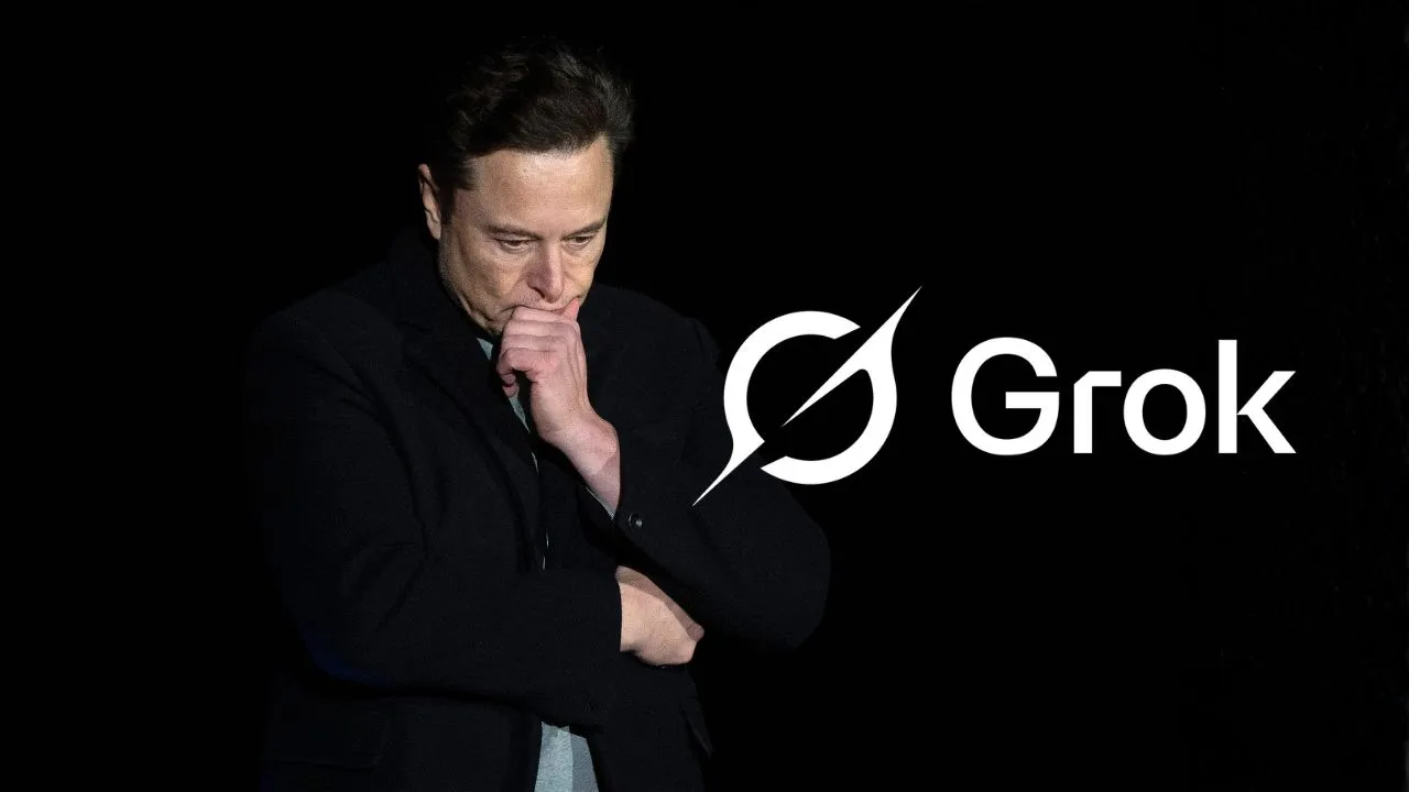 Elon Musk hace pausa y mira hacia abajo mientras habla durante una conferencia de prensa. "Ponla en bikini": Grok, de Elon Musk, creó tres millones de imágenes sexualizadas, según investigación