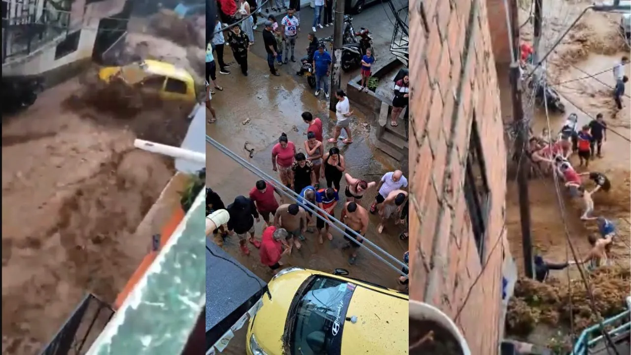 Emergencias en Medellín e Itagüí por lluvias; comunidad acude al rescate. Tragedia en Manrique: niña de cinco años murió por desbordamiento de quebrada tras fuertes lluvias