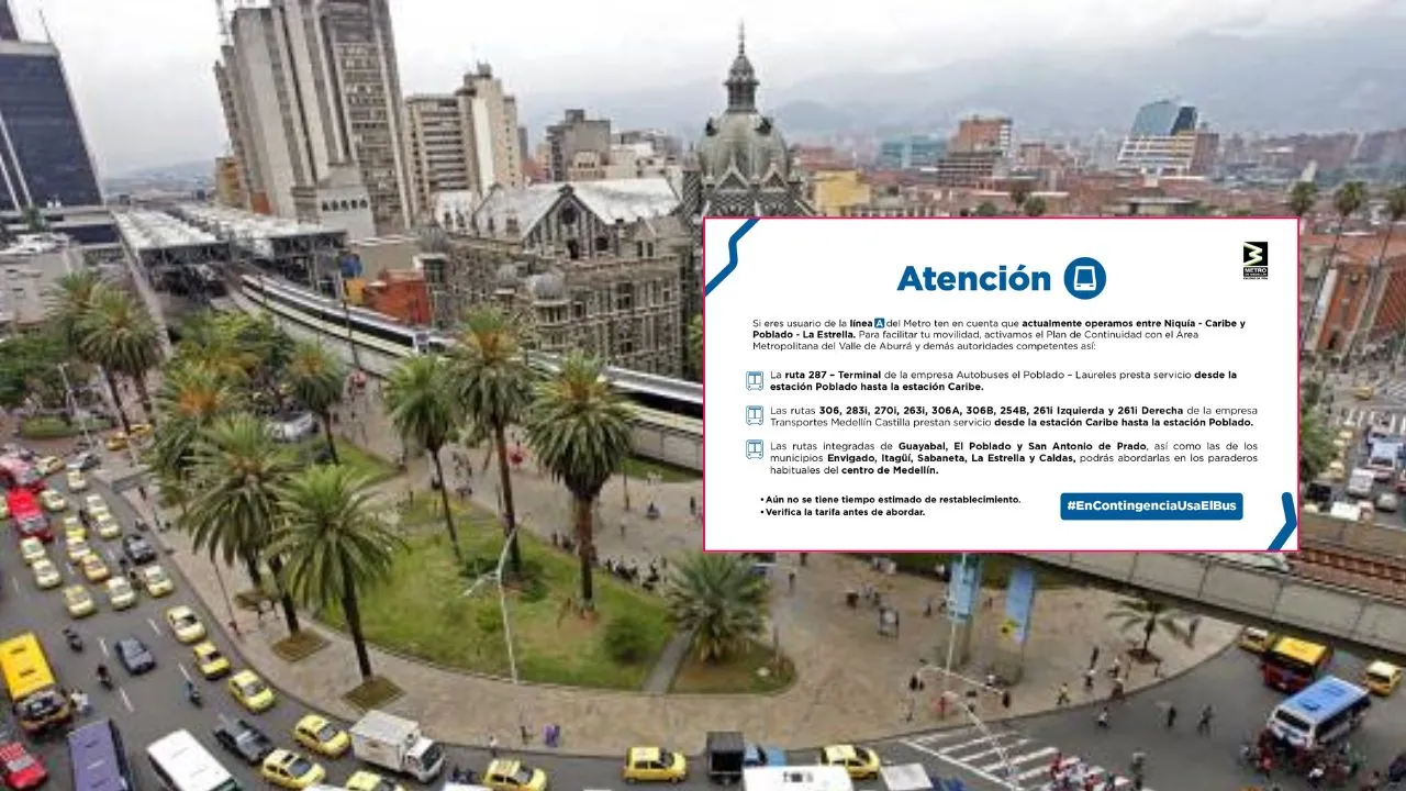 Hoy el Metro de Medellín presenta inconvenientes en su operación Ocho estaciones del Metro de Medellín están fuera de servicio hoy: miles de viajeros afectados