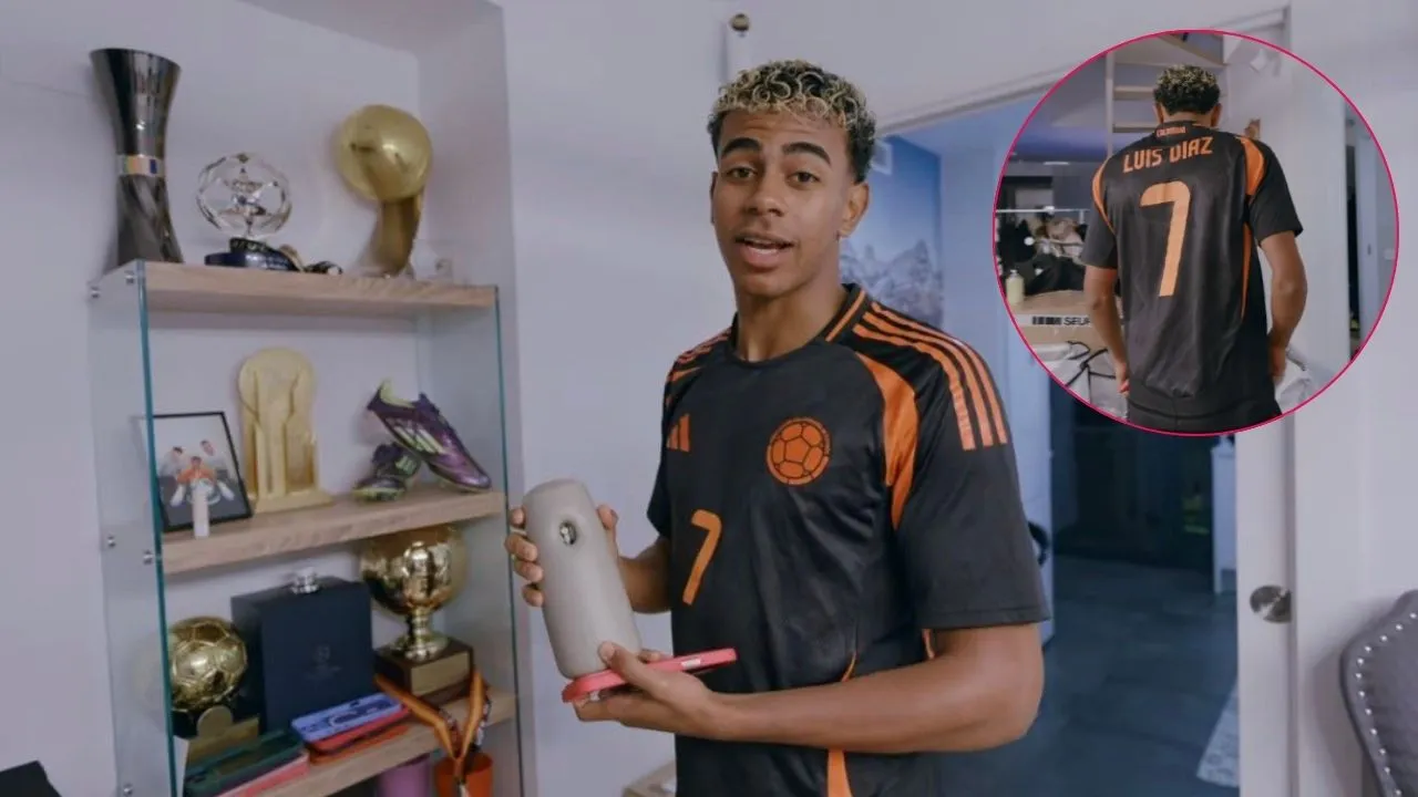 Lamine Yamal aparece con la camiseta de Luis Díaz en su debut en YouTube