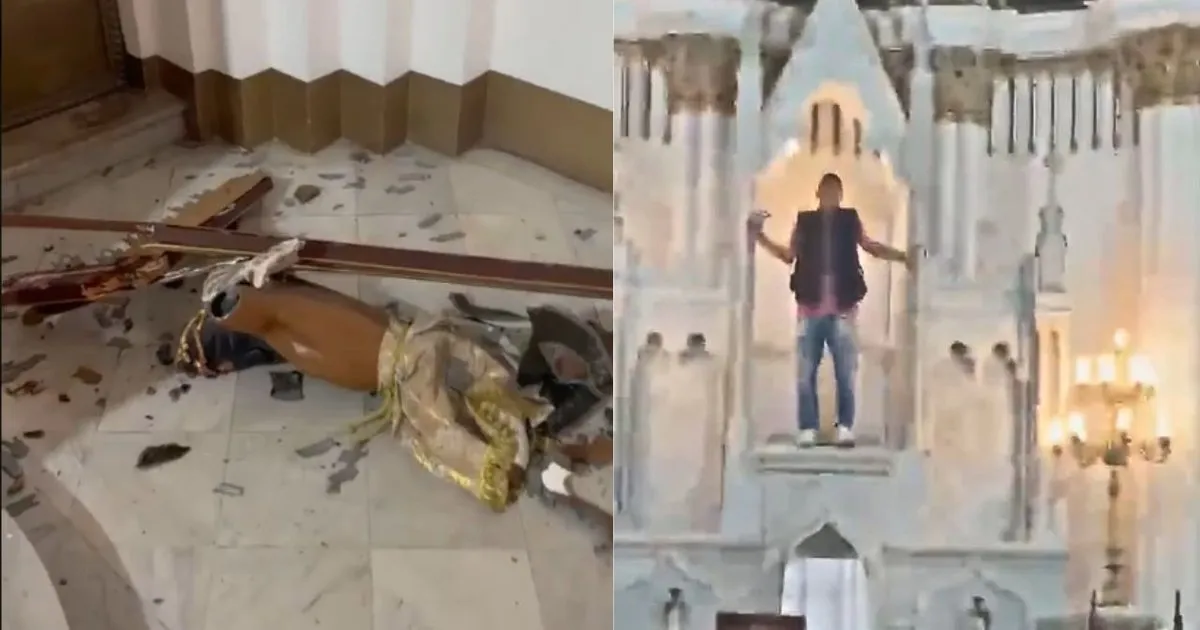 La Ermita "Soy el diablo": hombre irrumpió en iglesia La Ermita de Cali y destruyó imágenes religiosas