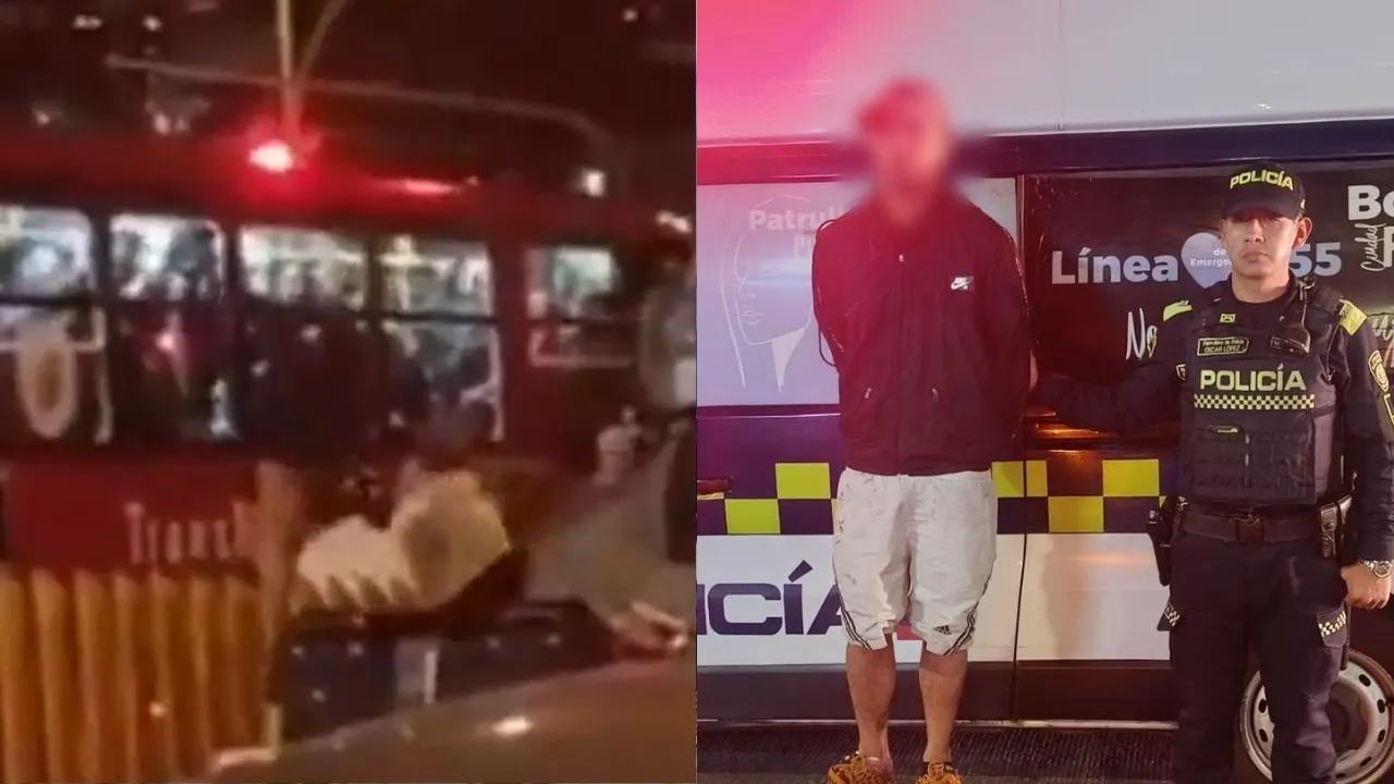 Ladrón colgado TransMilenio Video | Quedó colgando de un bus de TransMilenio y terminó a 'cinturonazos': ¿qué pasó?