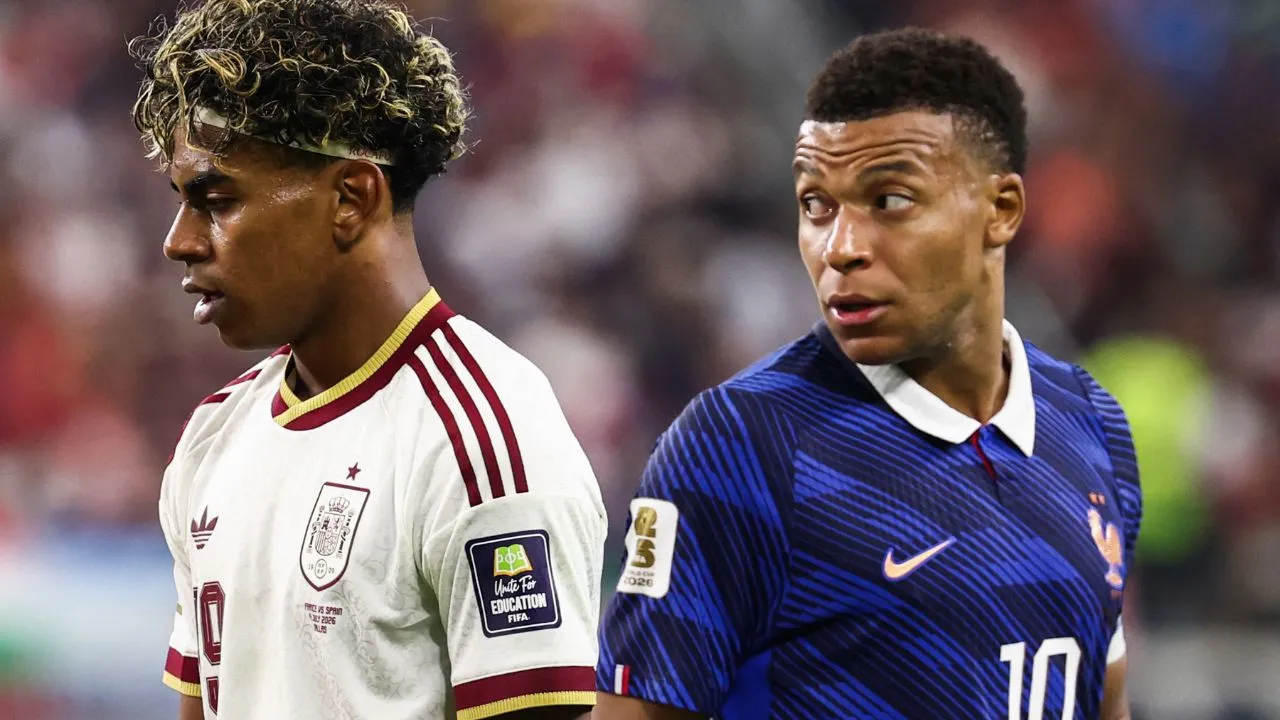 Lamine Yamal y Kylian Mbappé Video | La terrible patada que le lanzó Lamine Yamal a Kylian Mbappé en el Francia vs. España