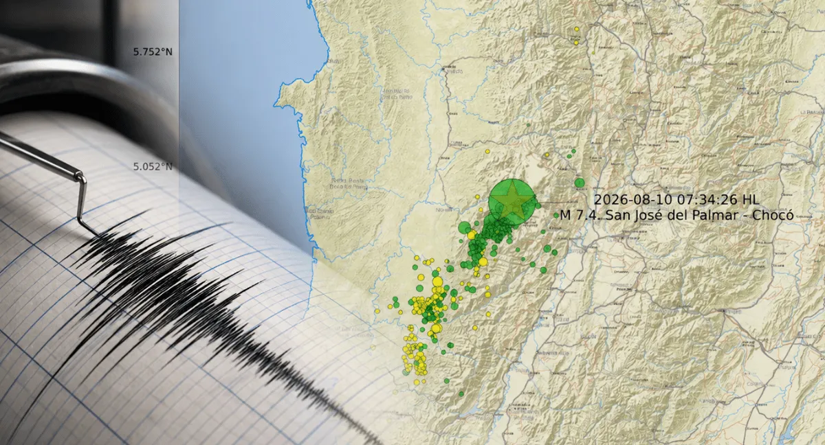 Mapa del SGC con las 325 réplicas del sismo de San José del Palmar, Chocó. San José del Palmar concentra 111 de las 325 réplicas del sismo de magnitud 7,4 en el Chocó