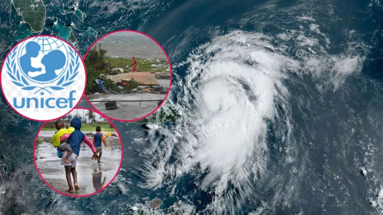Niños afectados por el huracán Melissa. Unicef alerta que el huracán Melissa afectó a más de 700.000 niños en el Caribe