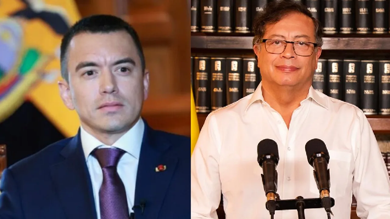 Noboa Petro "No tengo esperanzas de que Petro cambie": Daniel Noboa recrudece su postura frente a Colombia