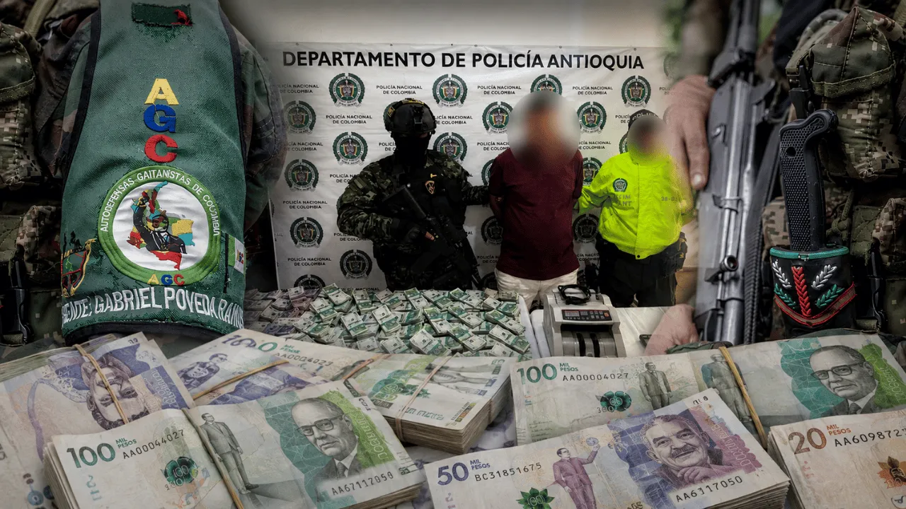 Ofreció $500 millones a una oficial del Ejército para que no lo capturaran. Cayó el jefe de finanzas del Clan del Golfo en Antioquia con $1.050 millones en efectivo