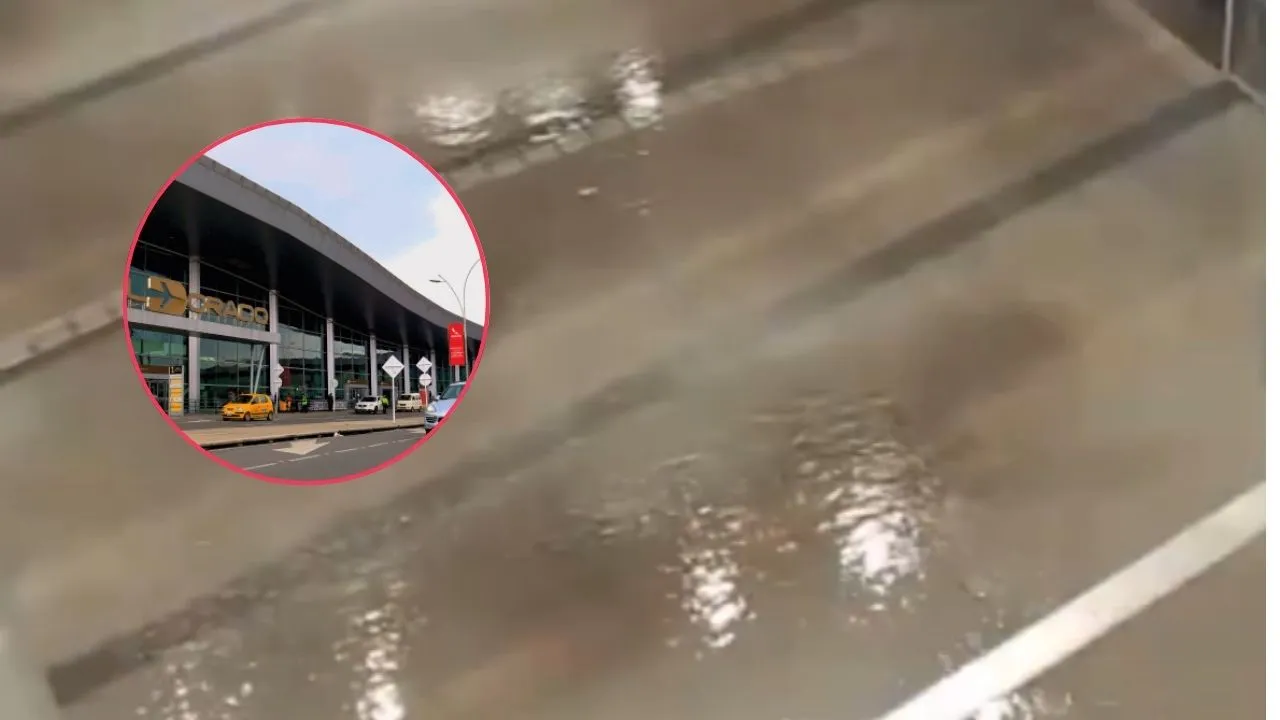 Un aguacero convirtió al aeropuerto El Dorado, prácticamente, en una piscina