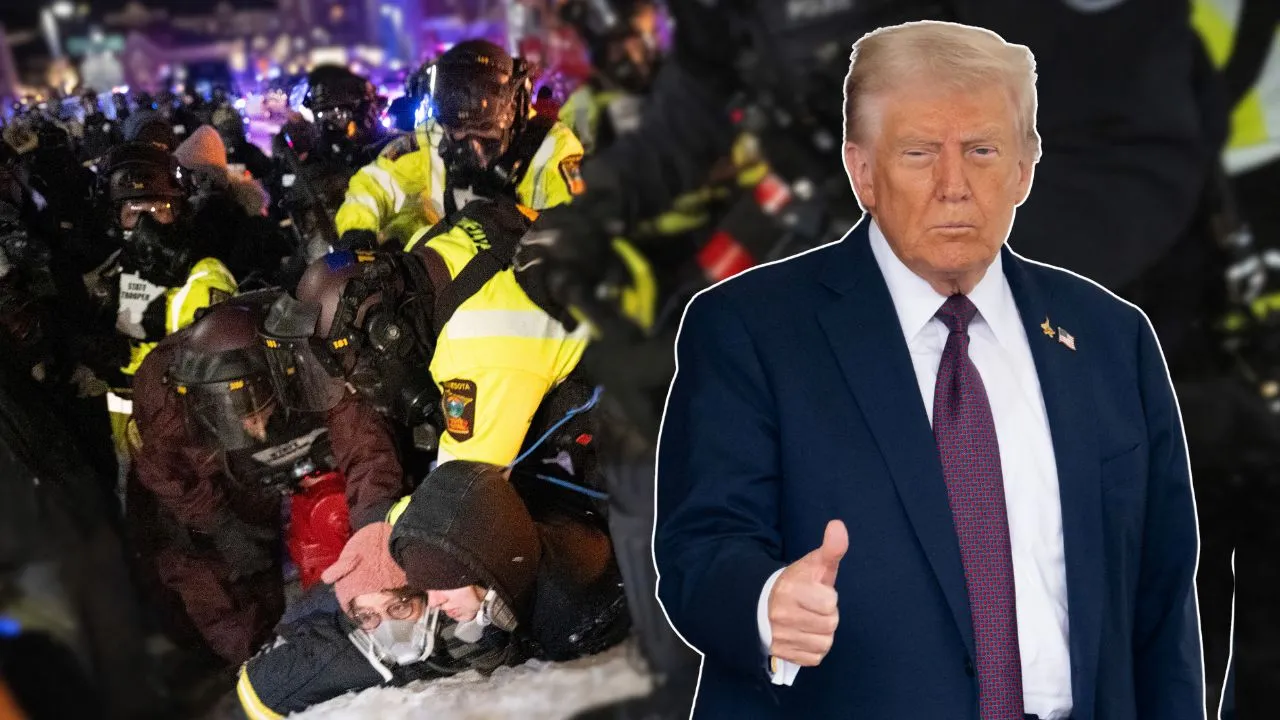 Protestas en Mineápolis - Donald Trump Trump defiende a su secretaria de Seguridad en medio de protestas por muertes a manos del ICE