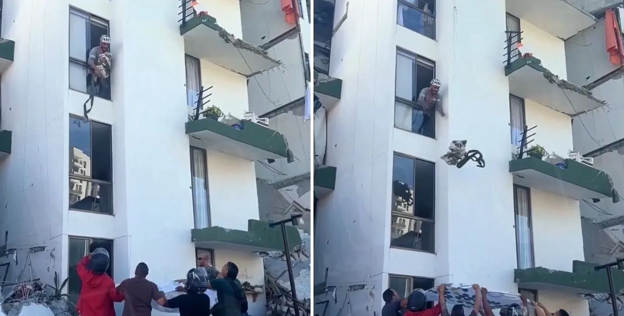 Rescate de perrito atrapado en edificio tras el terremoto La otra cara del terremoto: 199 animales han sido rescatados en Colombia en medio de la emergencia