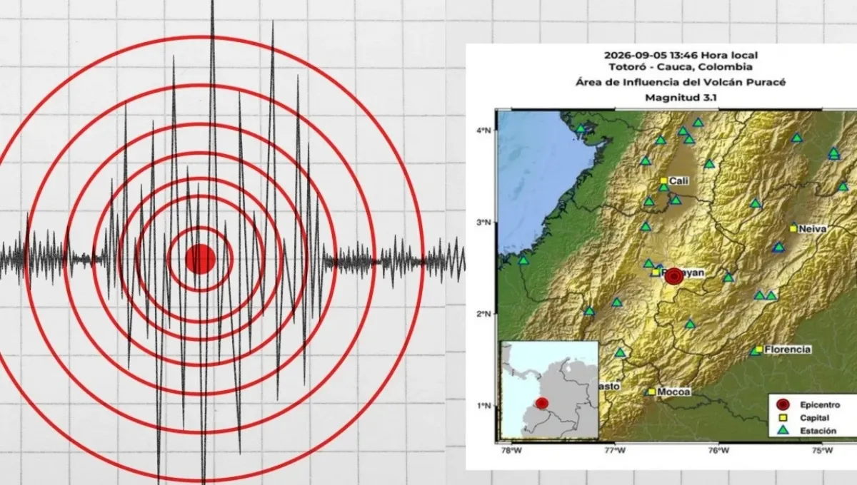 Sismo de magnitud 3,1 fue reportado en Totoró, Cauca. Nuevo temblor sacudió hoy a Colombia: sismo se registró en Totoró, Cauca, ¿sintió el movimiento?