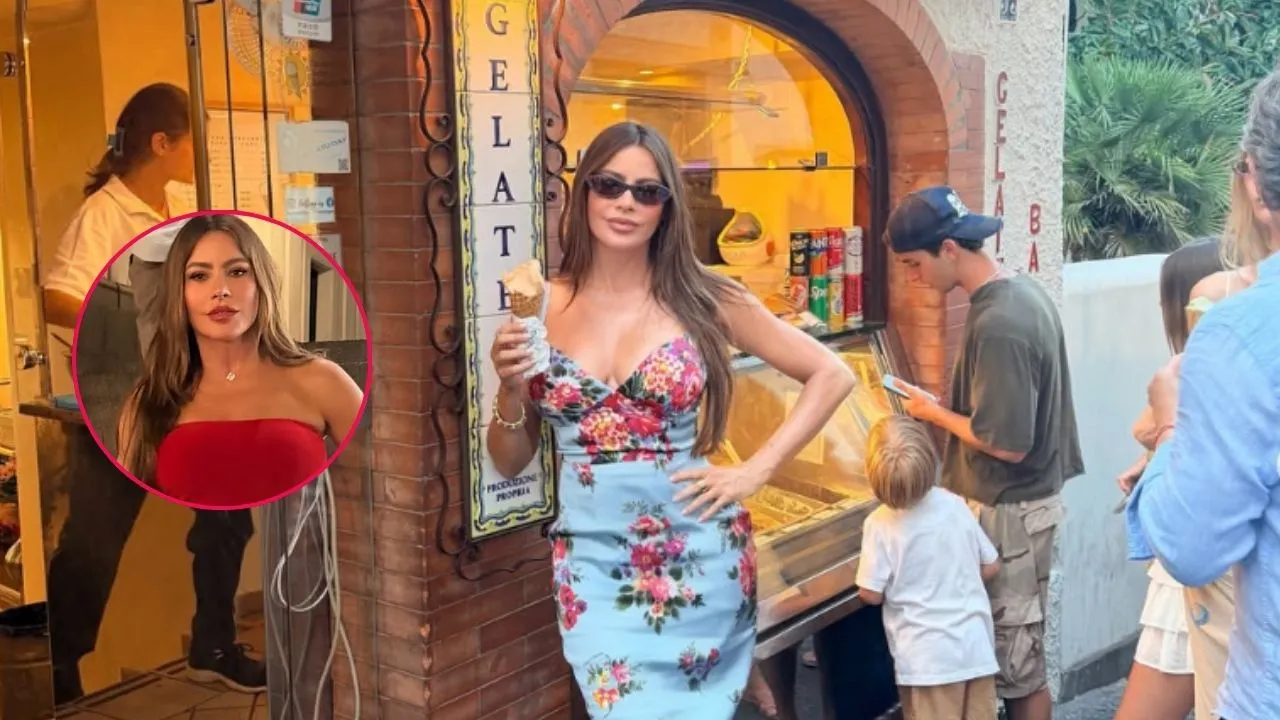 Sofía Vergara con vestido rojo cumpleaños 54 Sofía Vergara deslumbra en bikini rojo mientras celebra sus 54 años en Italia