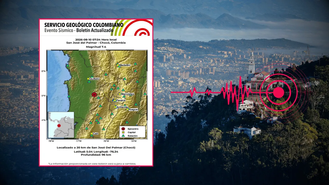 Terremoto de 7,4 con epicentro en Chocó golpea a media Colombia. 🔴 EN VIVO | Temblor de 7,4 en Colombia: réplicas, reportes, heridos, aeropuertos y vías cerradas