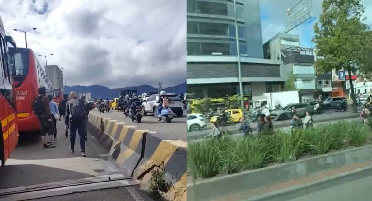 Trancón calle 80 Monumental trancón de hoy en la calle 80: siniestro vial y falla semafórica complican la movilidad