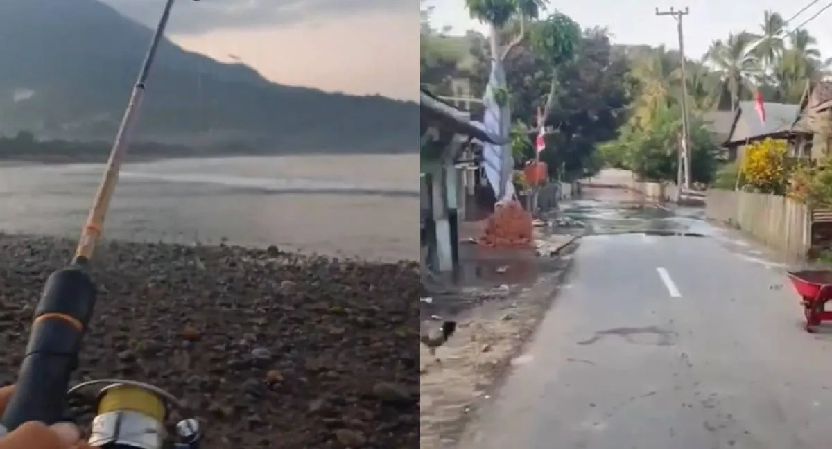 Tsunami Indonesia El agua se retira de las costas: tenebrosas imagenes de Indonesia que alertan un posible tsunami