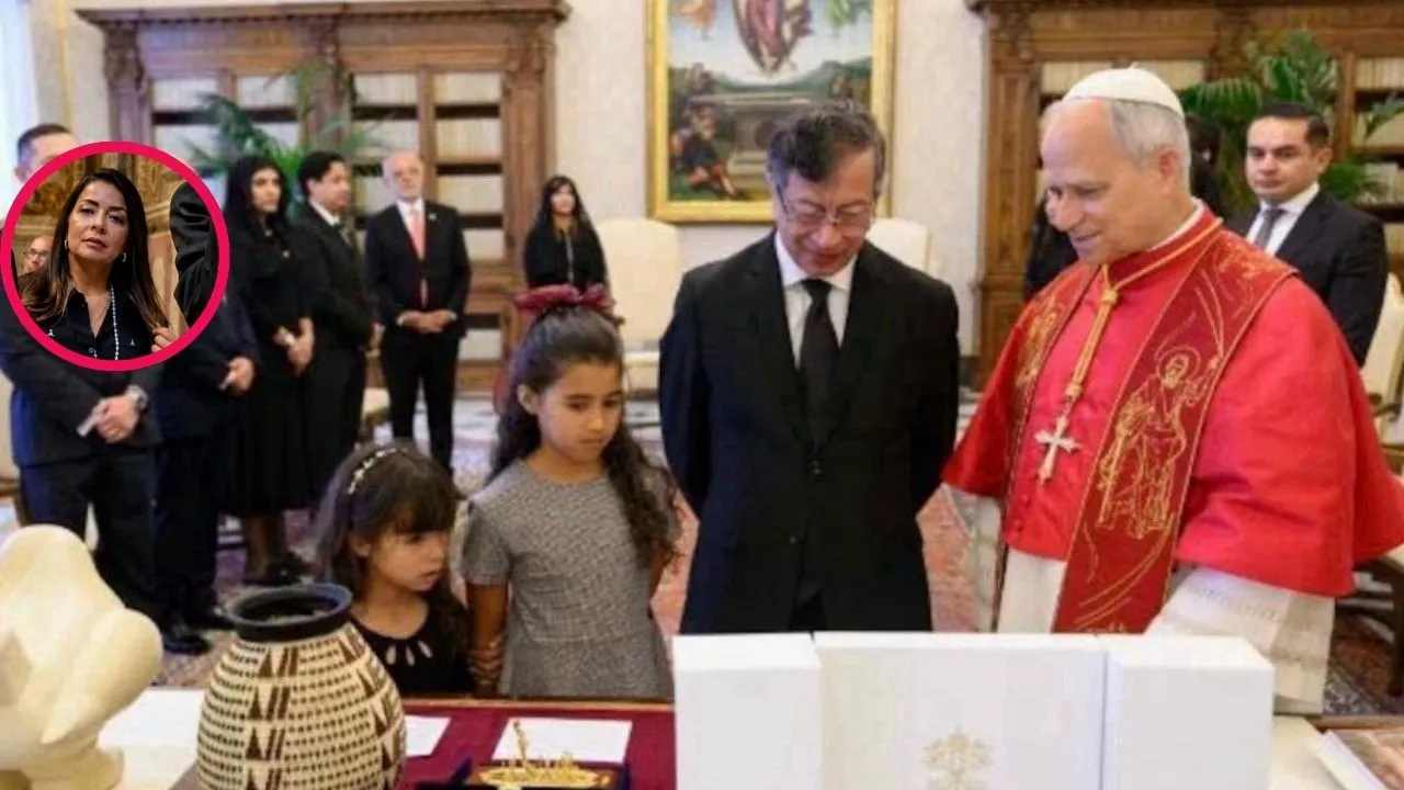 Vanessa Cortés durante la visita de Petro al Vaticano. ¿Quién es Vanessa Cortés y qué hacía en la visita de Petro al papa León XIV en el Vaticano?