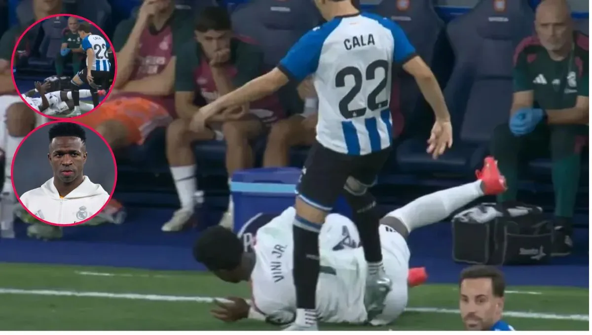 Vinícius Júnior y Álex Calatrava protagonizaron un tenso momento. Vinícius 'estalló' tras recibir una patada por la espalda en el suelo: Cala no vio tarjeta