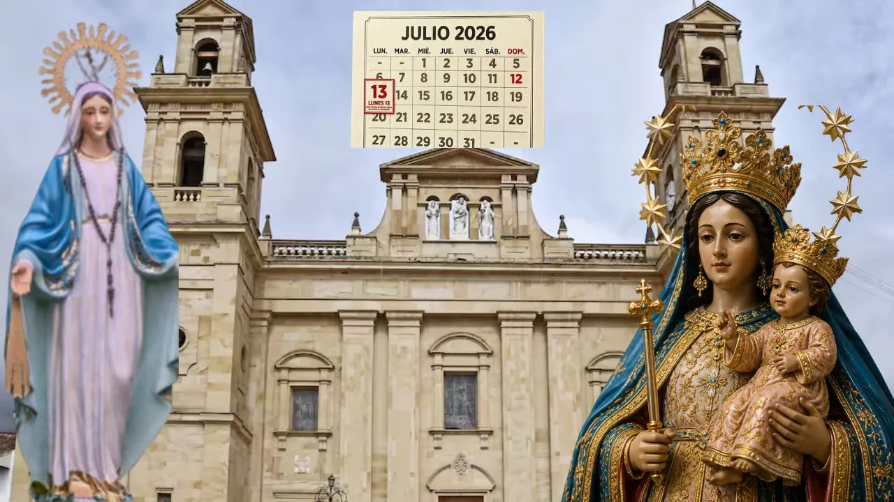 Virgen del Rosario de Chiquinquirá en su basílica, Boyacá. El milagro de la Virgen de Chiquinquirá de 1586 que dio origen a un nuevo festivo en Colombia