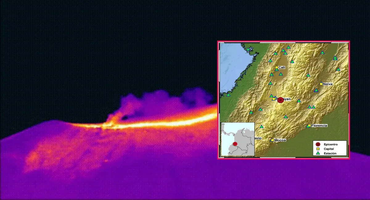 Volcán Puracé con 58 sismos registrados desde las 4:20 p. m. de este sábado. Volcán Puracé hoy: el SGC registró 58 sismos desde las 4:20 p. m. y el mayor fue de magnitud 4,1